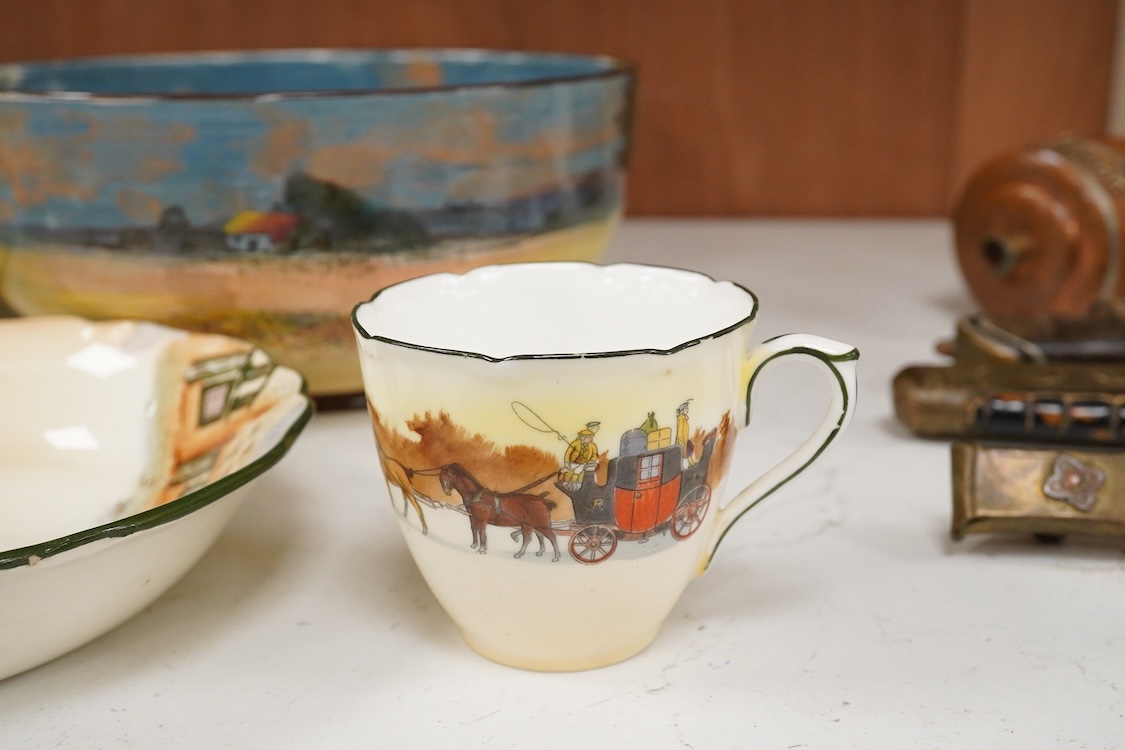 A collection of Royal Doulton Series ware bowls, a tray, cup etc